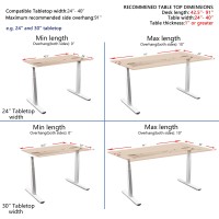 Vwindesk Vj201-S3 Electric Height Adjustable Sitting Standing Desk Frame Only/Sit Stand - Dual Motors 3 Segment Motorized Desk Base Only,Gray