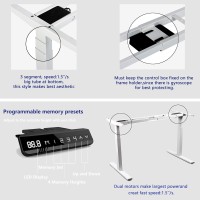 Vwindesk Vj201-S3 Electric Height Adjustable Sitting Standing Desk Frame Only/Sit Stand - Dual Motors 3 Segment Motorized Desk Base Only,Gray