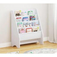 Utex Kids Sling Bookshelf, Magazine/Book Rack,Book Organizer (White)