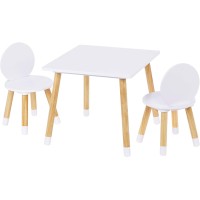 Utex Kids Table With 2 Chairs Set For Toddlers Boys Girls 3 Piece Kiddy Table And Chairs Set White