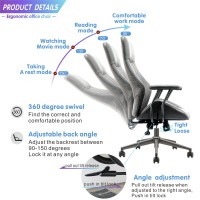 Ovios Ergonomic Office Chair Home Office Desk Chair Computer Chair With Lumbar Support High Back Executive Height Adjustable Rol