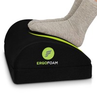 Ergofoam Foot Rest For Under Desk At Work Chiropractor-Endorsed Orthopedic Teardrop Design 2In1 Adjustable Premium Under Desk Foot Rest Ergonomic Desk Foot Rest For Lumbar Back Knee Pain (Black, Mesh)