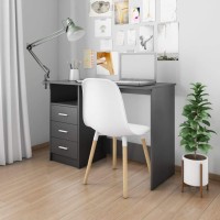 Vidaxl Desk With Drawers Home Indoor Computer Gaming Workstation Office Corner Writing Table Desk Furniture White And Sonoma Oak Engineered Wood