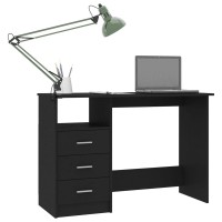 vidaXL Desk with Drawers Black 433x196x299 Chipboard 800559