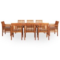 vidaXL 9 Piece Outdoor Dining Set with Cushions Solid Acacia Wood 278906