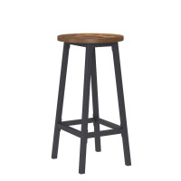 Vasagle Bar Stools, Set Of 2 Bar Chairs, Steel Frame, 25.6 Inch Tall, For Kitchen Dining, Easy Assembly, Industrial Design, Rustic Brown And Black Ulbc32X