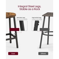 Vasagle Bar Stools, Set Of 2 Bar Chairs, Steel Frame, 25.6 Inch Tall, For Kitchen Dining, Easy Assembly, Industrial Design, Rustic Brown And Black Ulbc32X