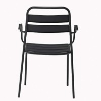 Whiteline Modern Living Dac1678-Gry Grey Belle Indooroutdoor Stackable Dining Armchair Aluminum, Set Of 4