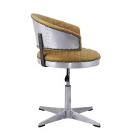 Acme Brancaster Adjustable Chair In Turmeric Top Grain Leather And Chrome