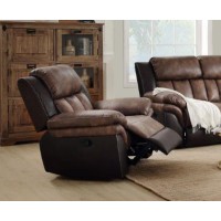 ACME Furniture Jaylen Recliner in Toffee and Espresso Polished Microfiber