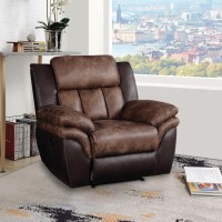 ACME Furniture Jaylen Recliner in Toffee and Espresso Polished Microfiber