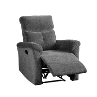 Acme Furniture Treyton Glide Recliner In Gray Chenille