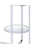 Benjara Contemporary Metal Sofa Table With Glass Top, Silver And Clear
