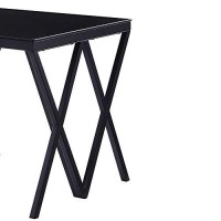 Benjara Contemporary Style Metal End Table With Geometric Base, Black