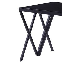 Benjara Contemporary Style Metal End Table With Geometric Base, Black