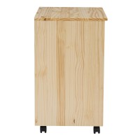 Linon Home Decor Products Corinne Six Drawer Wide, Natural Rolling Cart