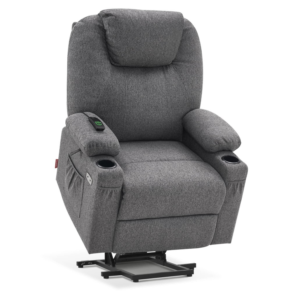 Mcombo Large Power Lift Recliner Chair Sofa With Massage And Heat For Big And Tall Elderly People 3 Positions Cup Holders And