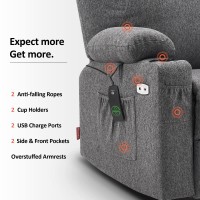 Mcombo Large Power Lift Recliner Chair Sofa With Massage And Heat For Big And Tall Elderly People 3 Positions Cup Holders And