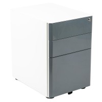 Modern 3Drawer Mobile Locking Filing Cabinet with AntiTilt Mechanism LetterLegal Drawer White with Charcoal Faceplate