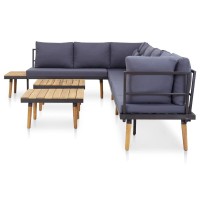 vidaXL 7 Piece Garden Lounge Set with Cushions Solid Acacia Wood 46485