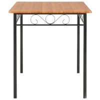 vidaXL Industrial Styled Dining Table Sturdy Steel Frame Brown MDF Top Easy Clean Paint Finish Modern Rectangular Table