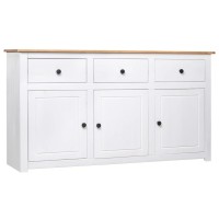 vidaXL Sideboard White 531x157x315 Solid Pinewood Panama Range