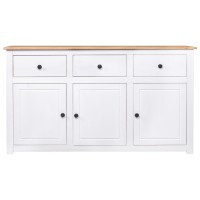 vidaXL Sideboard White 531x157x315 Solid Pinewood Panama Range