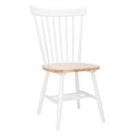 Safavieh Home Collection Parker Farmhouse Whitenatural Windsor Spindle Solid Wood Dining Chair Set Of 2