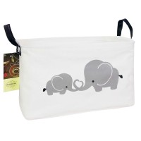 Hunrung Rectangle Storage Basket Cute Canvas Organizer Bin For Pet/Children Toys, Books, Clothes Perfect For Rooms/Playroom(Elephant)