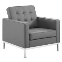 Modway Loft Living-Room-Furniture-Sets, Silver Gray