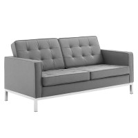 Modway Loft Living-Room-Furniture-Sets, Silver Gray