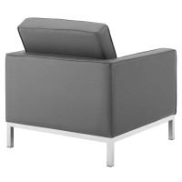 Modway Loft Living-Room-Furniture-Sets, Silver Gray