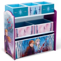 Disney Frozen Ii 6 Bin Design And Store Toy Organizer By Delta Children, Greenguard Gold Certified