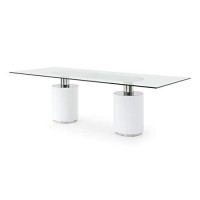 Whiteline Modern Living Mandarin Dining Table, Length: 94 Width: 39 Height: 30, White