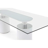 Whiteline Modern Living Mandarin Dining Table, Length: 94 Width: 39 Height: 30, White
