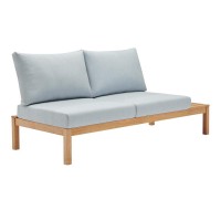 Freeport Karri Wood Outdoor Patio Loveseat With Right-Facing Side End Table