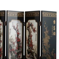 Tj Global Mini 9.5 Inch Tall 6-Panel Traditional Chinese Art For Home Decoration - Decorative Lacquerware, Home Decor, Lacquer, Oriental, Mini Divider (Cherry Blossom)