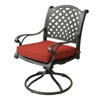 Patio Outdoor Dining Swivel Rocker chairs With cushion, Set of 2, Terracotta(D0102H7c6VX)
