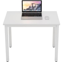 Dlandhome 31.5 Inches Small Computer Desk For Home Office Writing Table For Small Spaces Study Table Laptop Desk (White)