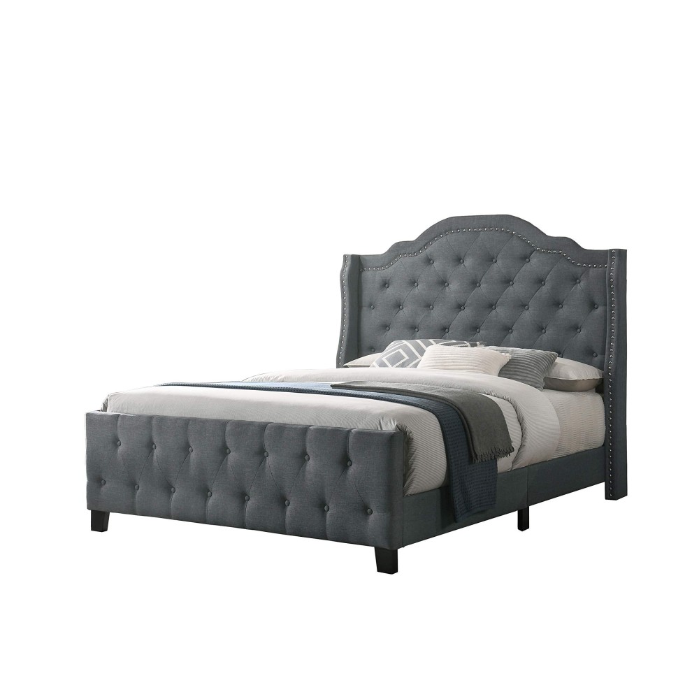 Best Quality Furniture Queen Bed, Gray