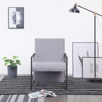 vidaXL Armchair with Chrome Feet Light Gray Fabric 282266