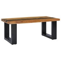 vidaXL Coffee Table 393x196x157 Solid Teak Wood and Lava Stone 281645