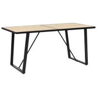 vidaXL Dining Table U-Shape Legs Kitchen Dinner Room Table Stand Furniture Oak 55.1x27.6x29.5 MDF