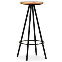 vidaXL 4X Bar Stools Sturdy Durable Industrial Polished Kitchen Restaurant Dining Bistro Pub Chair Seating Solid Reclaimed Wood Steel