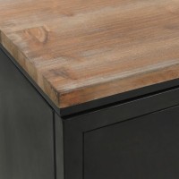 vidaXL Double Pedestal Desk Solid Firwood and Steel 472x196x299 246422