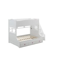 TwinFull Bunk Bed with Storage Ladder Drawers