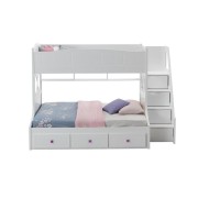 TwinFull Bunk Bed with Storage Ladder Drawers