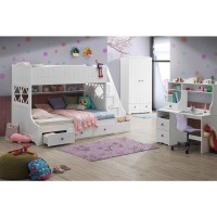 TwinFull Bunk Bed with Storage Ladder Drawers