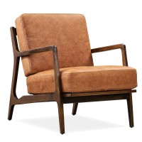 POLY & BARK Verity Lounge Chair, Single, Cognac Tan