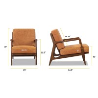 POLY & BARK Verity Lounge Chair, Single, Cognac Tan